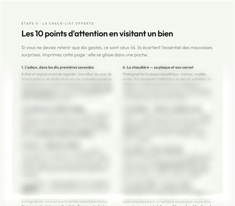 La check-list des dix points d'attention